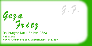 geza fritz business card